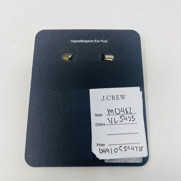 J Crew Womens One Size Tube Hoop Earrings in Matte Burnished Gold M0482 - Picture 5 of 6